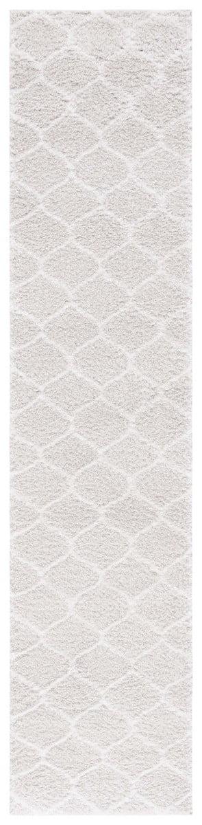 Tahoe Shag THO677 Power Loomed Indoor Runner Rug - Silver/White - 2'x9' - Safavieh