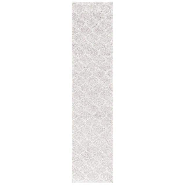 Tahoe Shag THO677 Power Loomed Indoor Runner Rug - Silver/White - 2'x9' - Safavieh