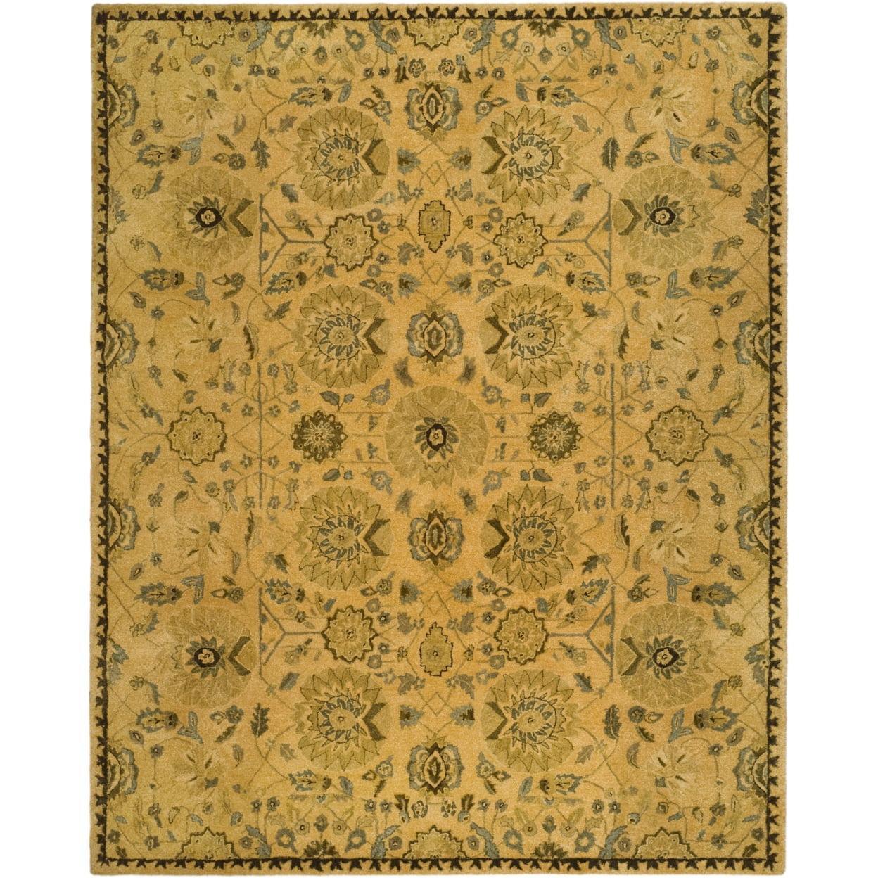 Taj Mahal Taupe Multicolor Wool Handmade Rug