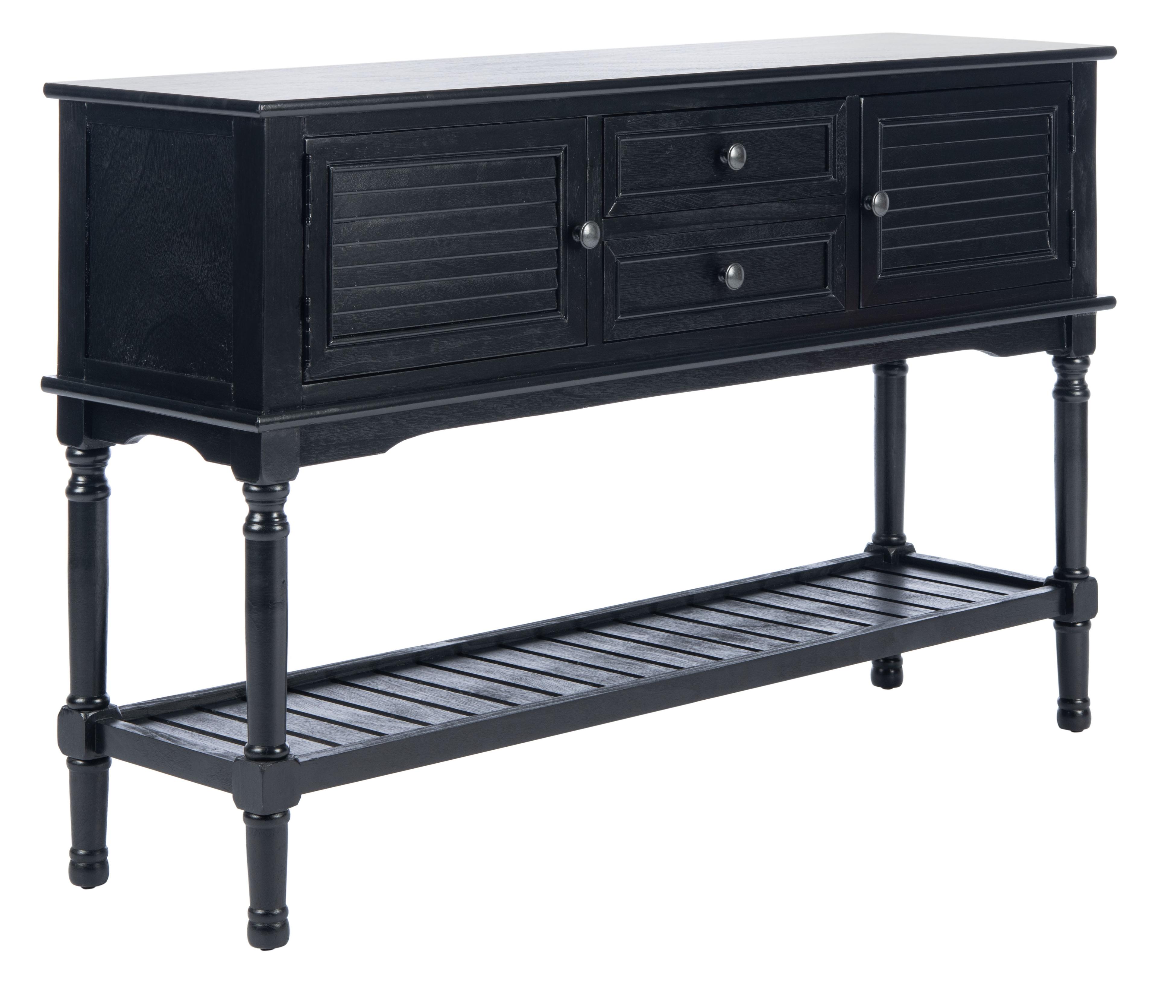 Tate 2 Drawer 2 Door Console Table - CNS5722B - Black - Safavieh