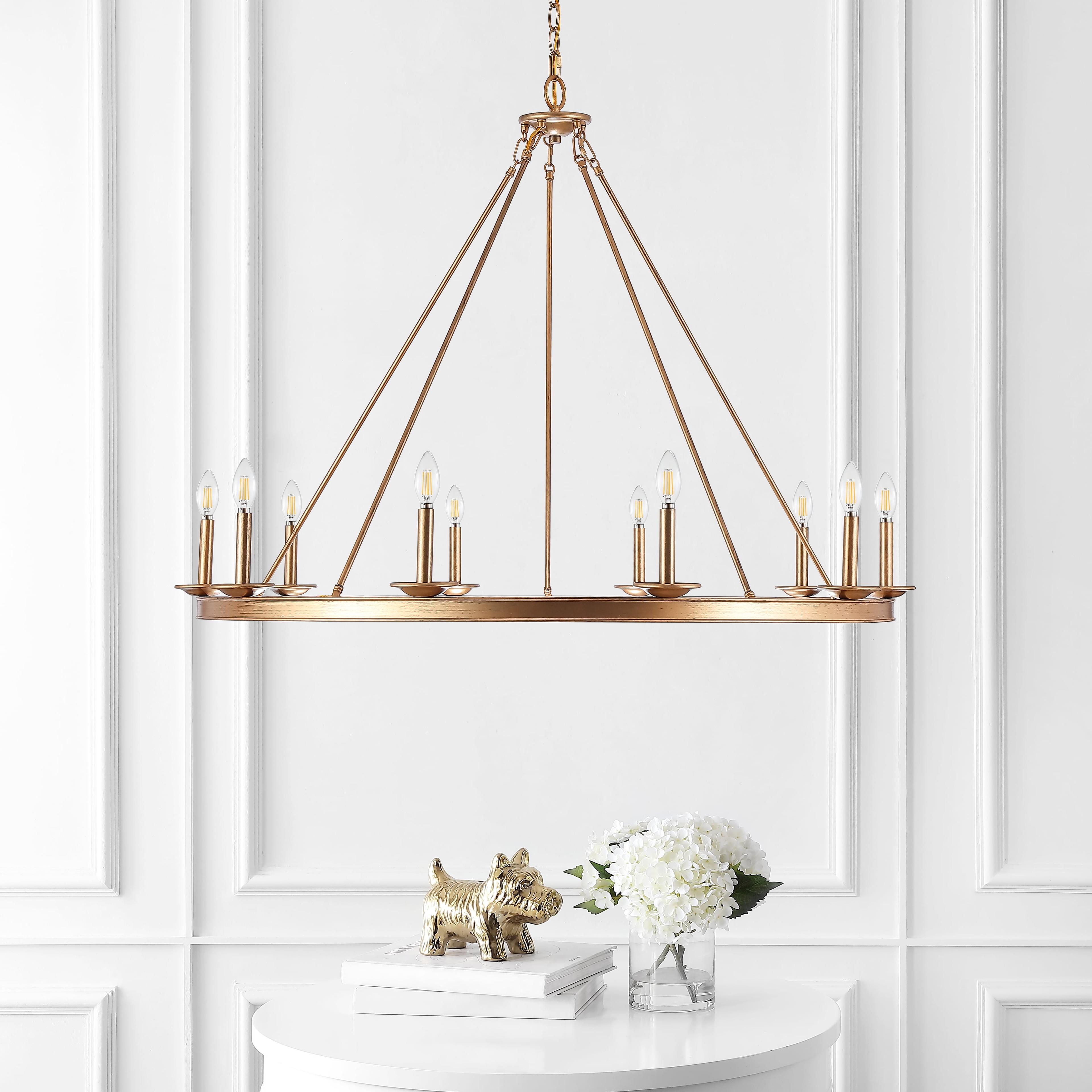 Luxurious Gold Geometric 10-Light Chandelier