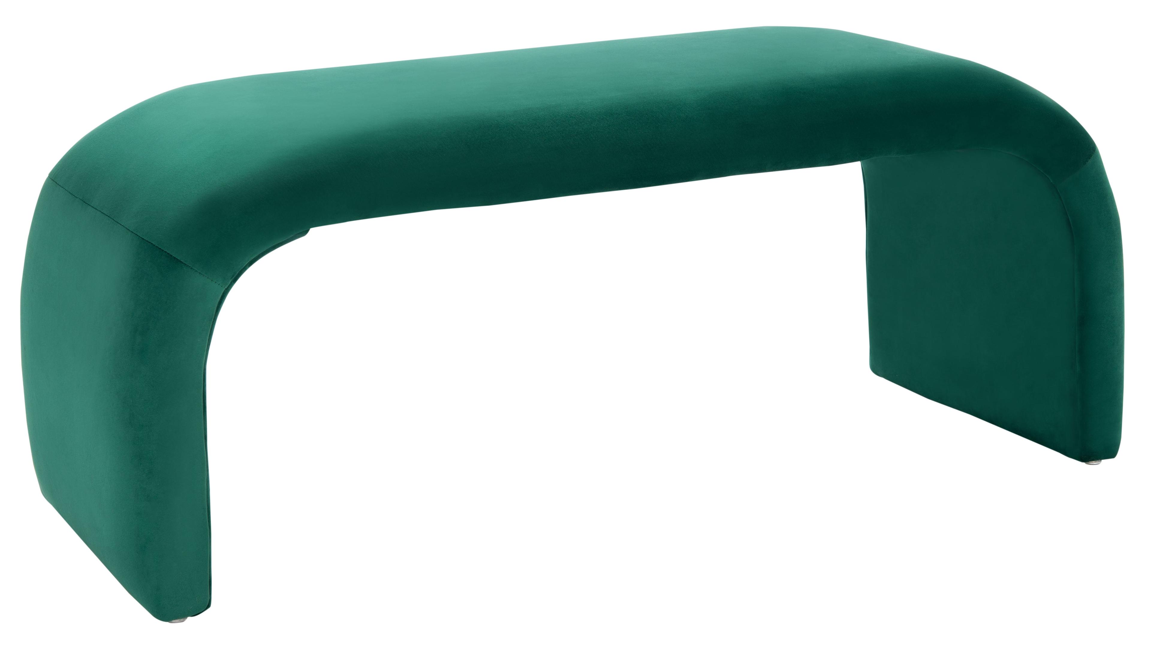 SAFAVIEH Tenko Modern Solid Glam Accent Bench, Emerald