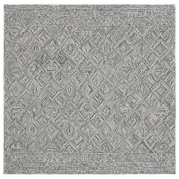 Textural TXT201 Hand Tufted Indoor Area Rug - Black/Ivory - 6'x6' - Safavieh