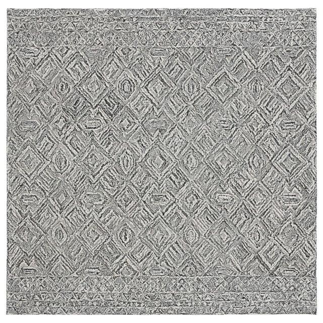 Textural TXT201 Hand Tufted Indoor Area Rug - Black/Ivory - 6'x6' - Safavieh