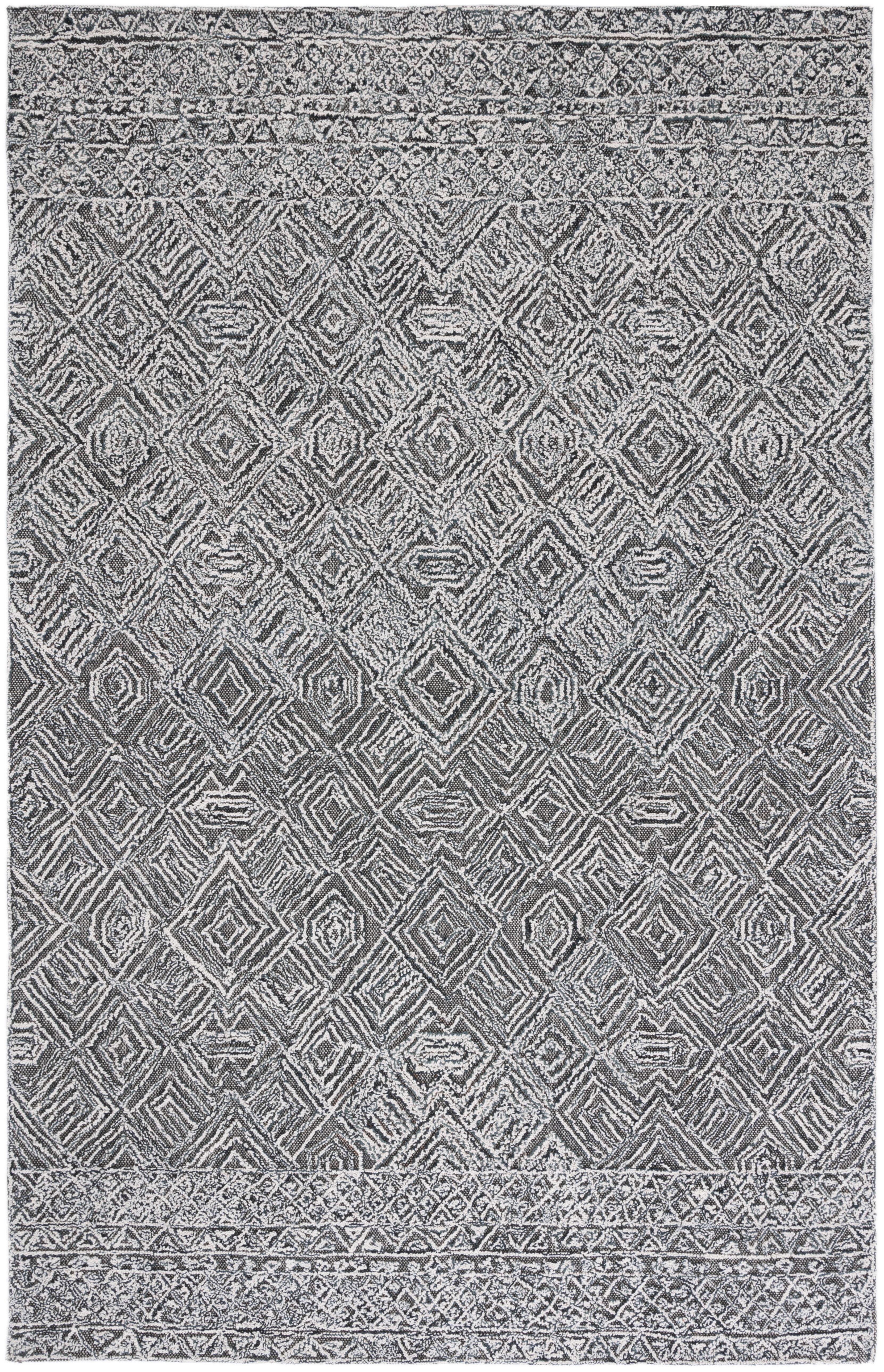 Textural TXT201 Hand Tufted Indoor Area Rug - Black/Ivory - 8'x10' - Safavieh