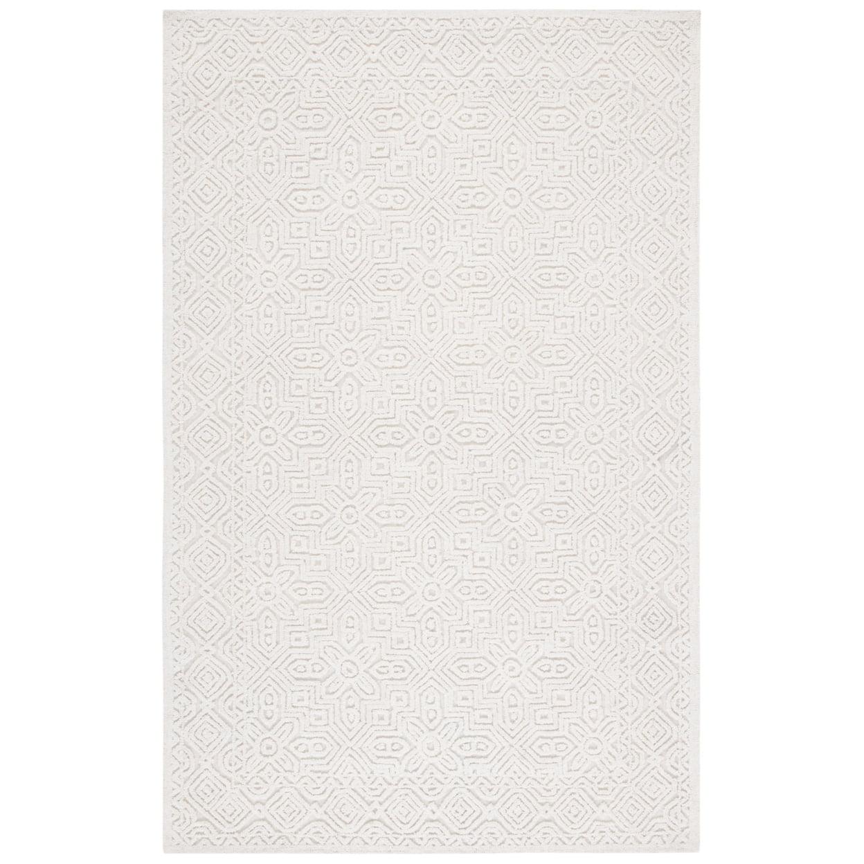 Ivory Hand-Tufted Wool Rectangular Rug - 11' x 15'