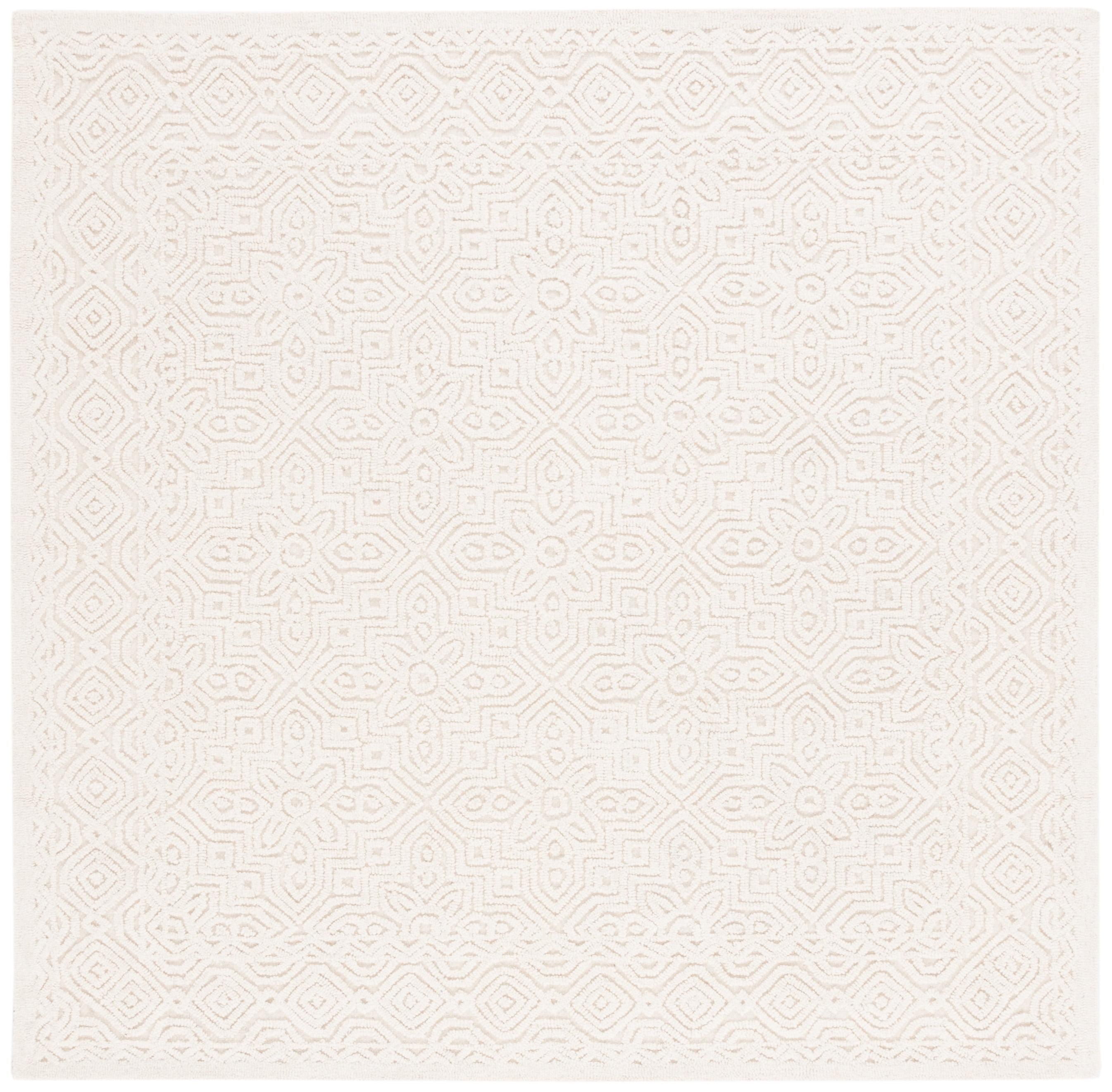 SAFAVIEH Textural Dinah Geometric Area Rug, Ivory, 8' x 8' Square