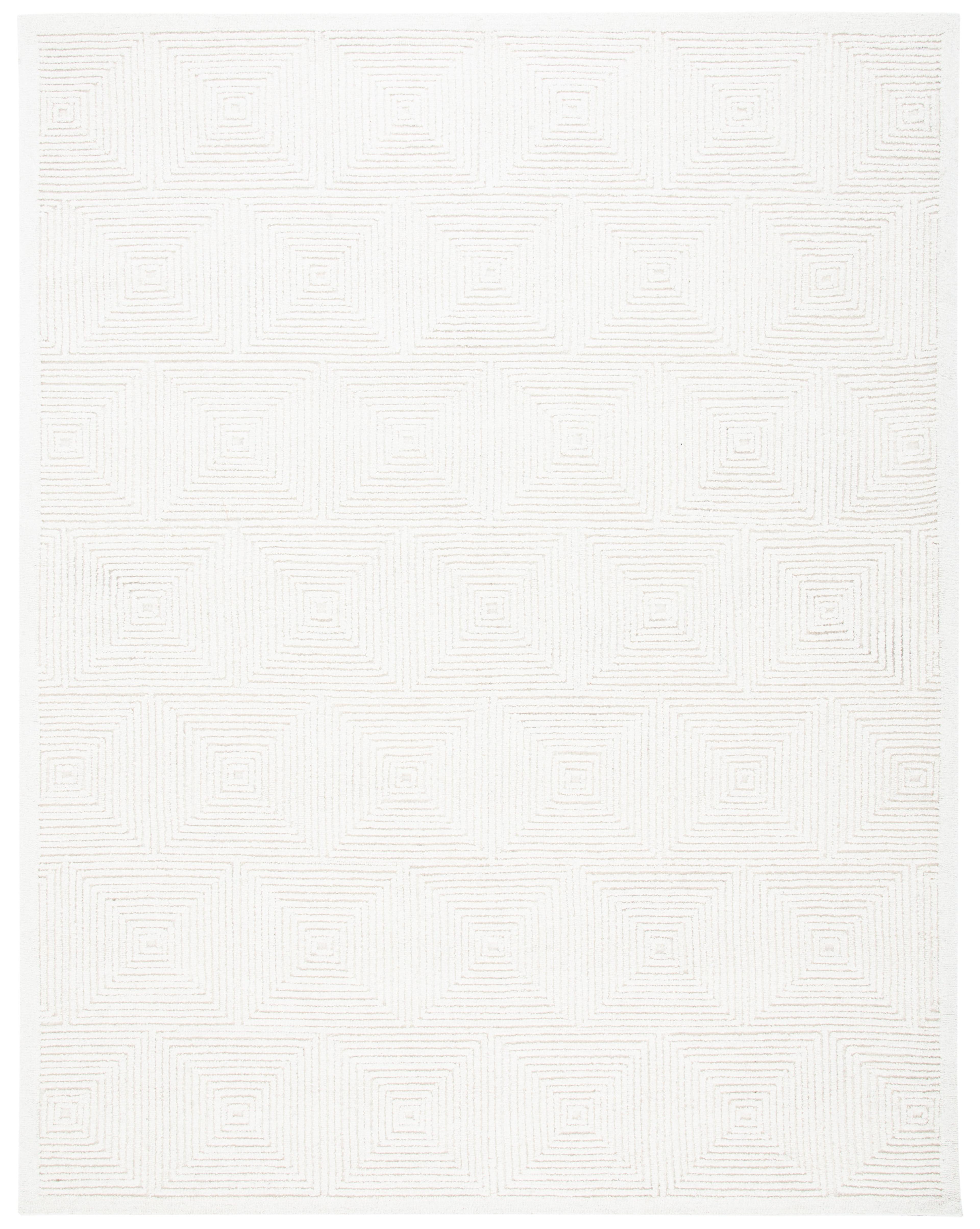 SAFAVIEH Textural Vince Geometric Area Rug, Ivory, 9' x 12'