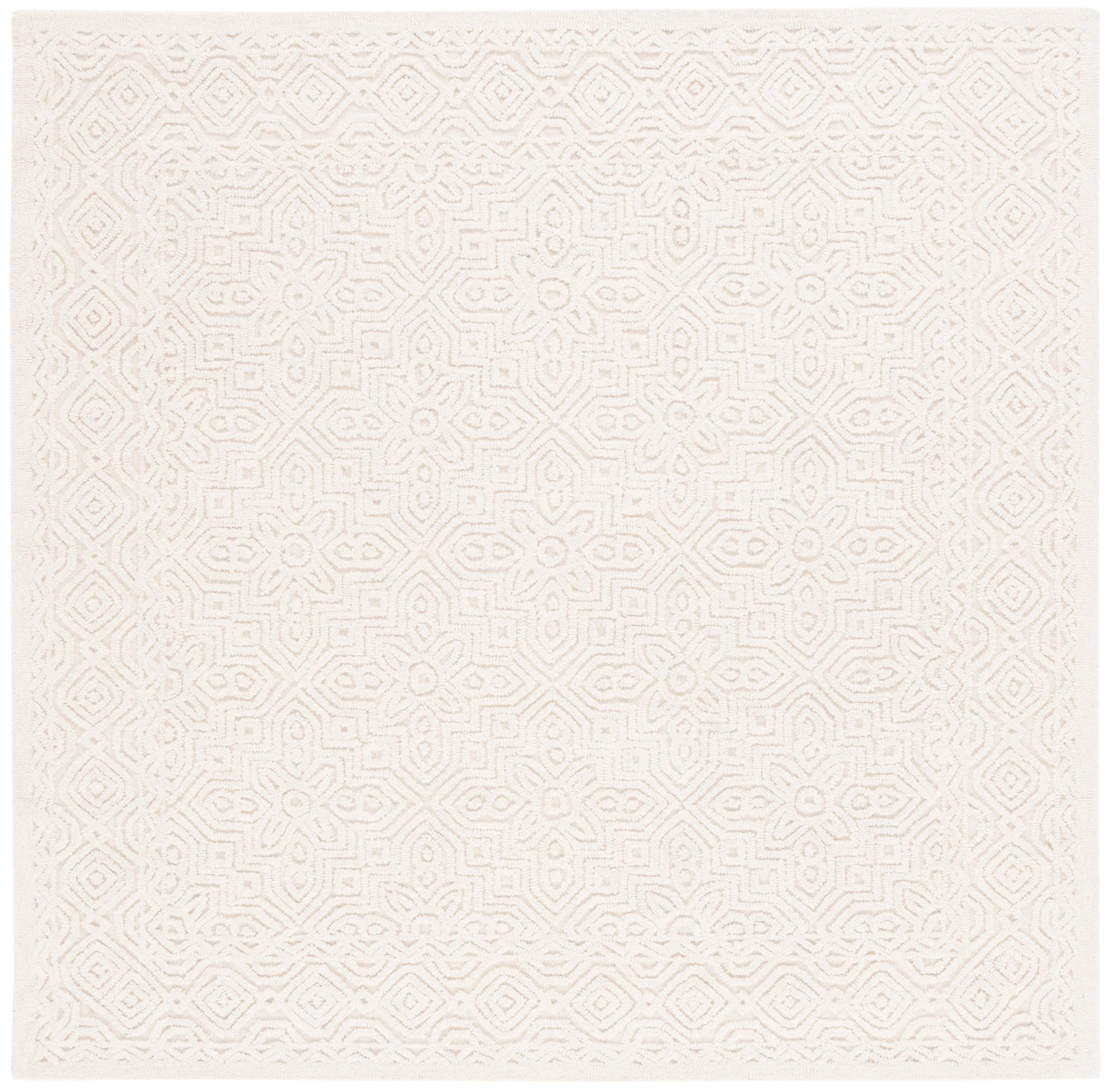 Textural TXT101 Hand Tufted Indoor Accent Rug - Ivory - 4'x4' - Safavieh