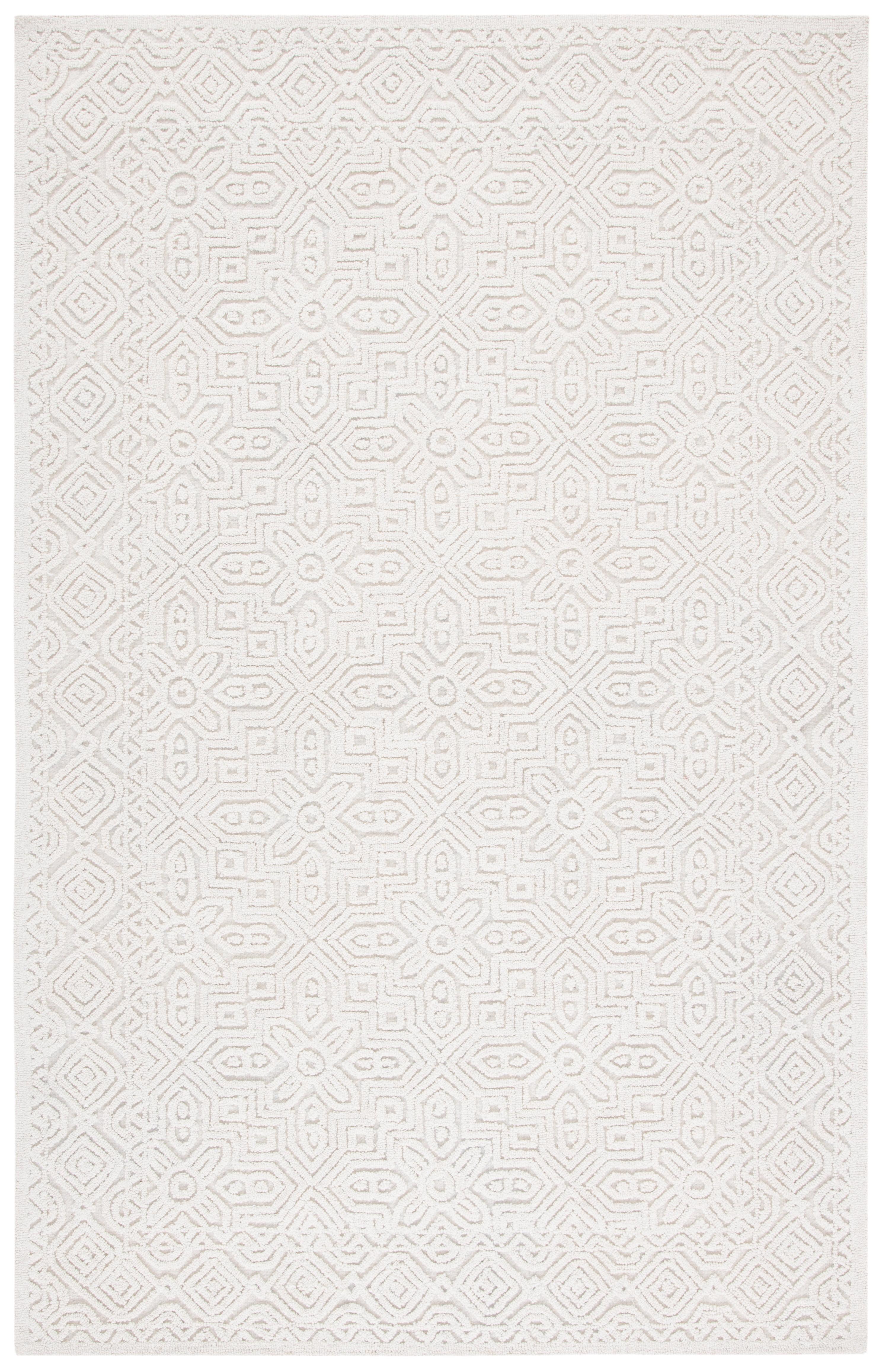 Town & Country Living TOWN & COUNTRY LUXE Tretta Modern Geo Area Rug with Plush High-Low Texture, Ivory