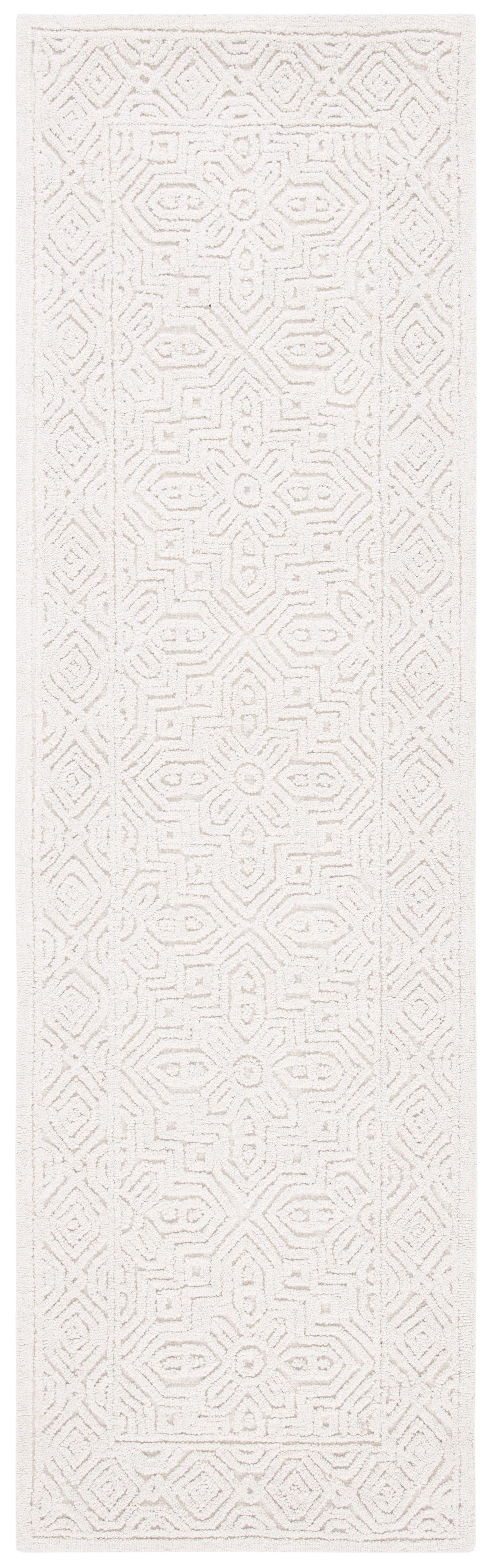 SAFAVIEH Textural Dinah Geometric Runner Rug, Ivory, 2'3" x 14'