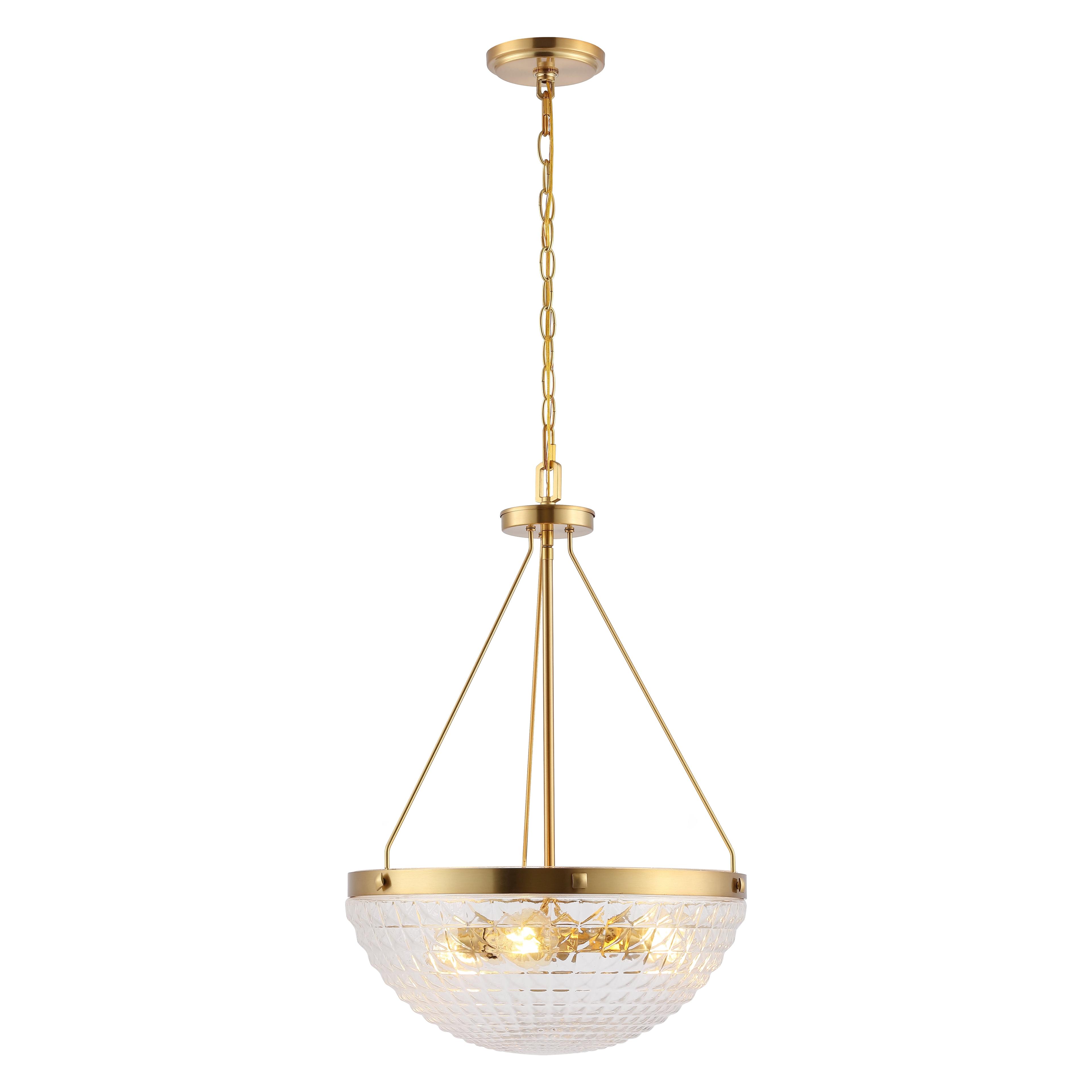 Thorin 3-Light Gold Glass LED Pendant