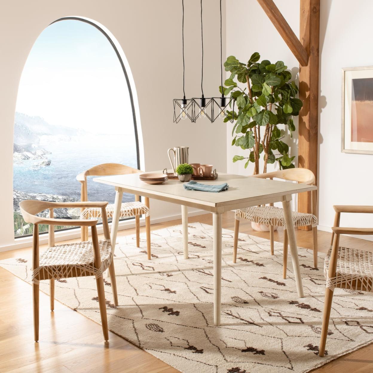 Tia Rectangle Dining Table - Antique White - Safavieh