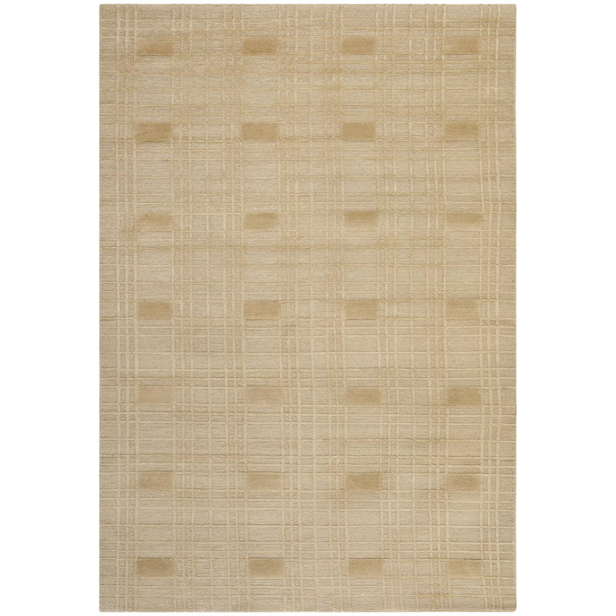 Sand Geometric Hand-Knotted Wool Area Rug, 3' x 5'