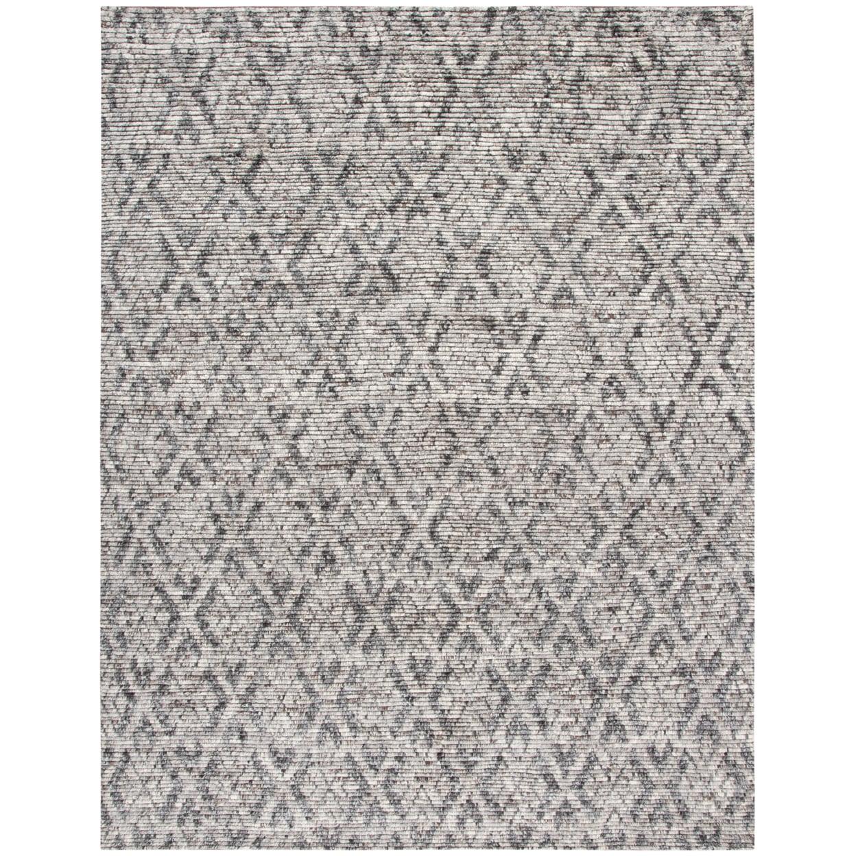 Hand-Knotted Gray Wool 5' x 8' Area Rug