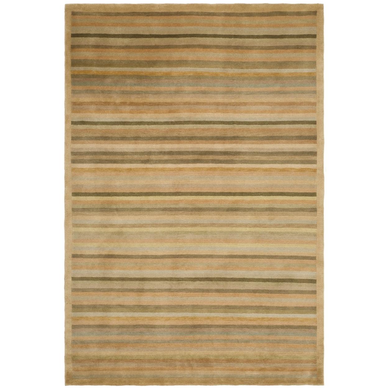 SAFAVIEH Tibetan TB198A Hand-knotted Apricot / Sage Rug