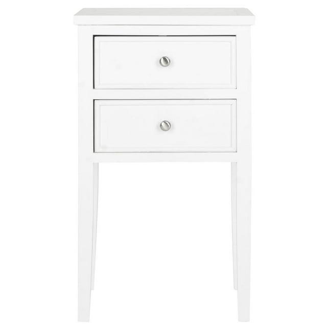 Toby Accent Table with Storage Drawers - White - Safavieh.