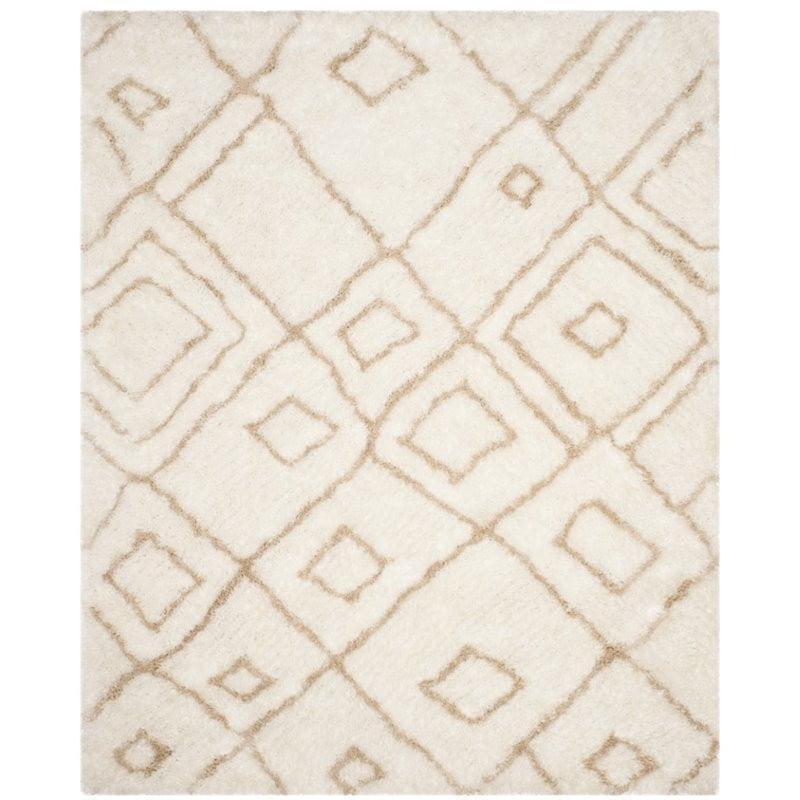 Toronto Shag SGT727 Hand Tufted Indoor Area Rug - Ivory/Beige - 8'x10' - Safavieh.