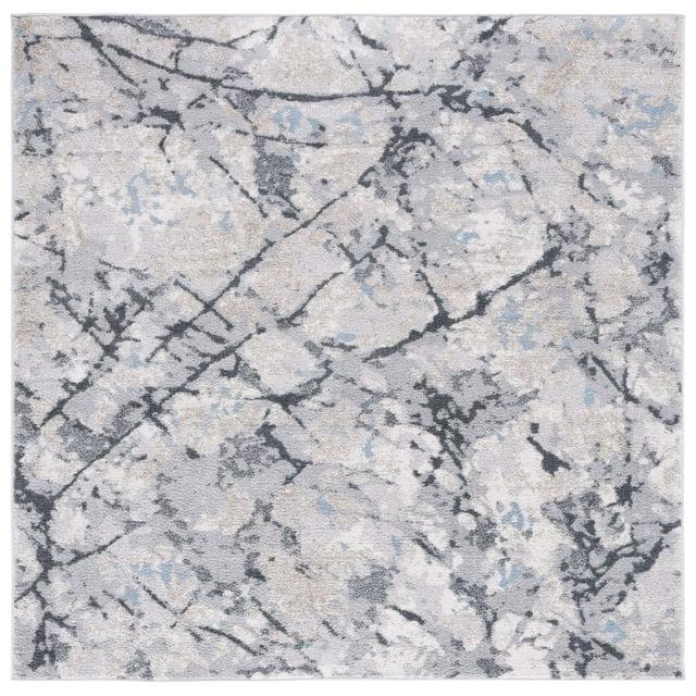 Toscana TOS670 Power Loomed Area Rug - Ivory/Grey - 6'7"x6'7" - Safavieh.
