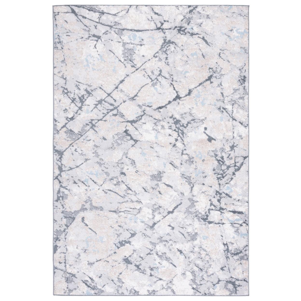 Elysian Ivory & Grey Abstract 8' x 10' Synthetic Area Rug