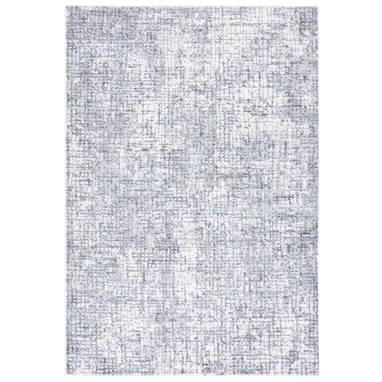 Ivory Abstract 4' x 6' Synthetic Easy Care Rug