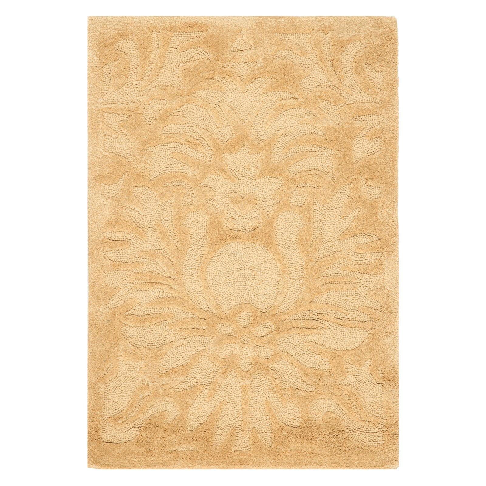 Beige Hand-Hooked Wool and Synthetic 2' x 3' Area Rug