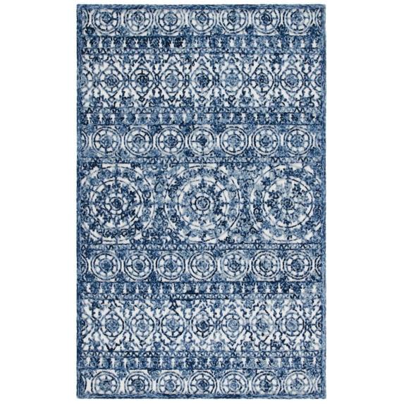 Trace TRC701 Hand Tufted Area Rug - Navy/Ivory - 6'x9' - Safavieh.