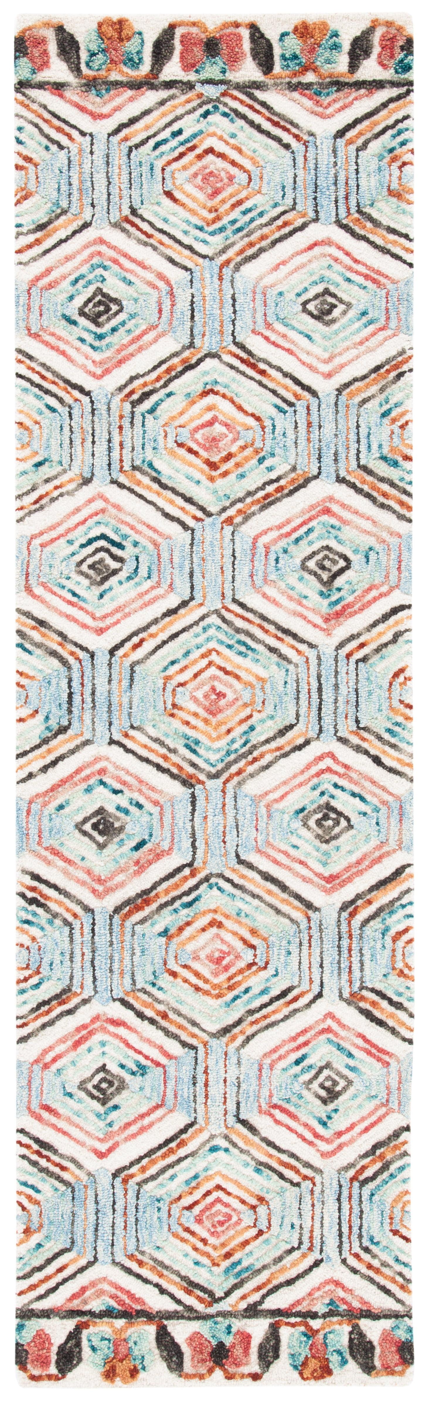 Trace TRC522 Hand Tufted Runner Rug - Ivory/Light Blue - 2'3"x12' - Safavieh.