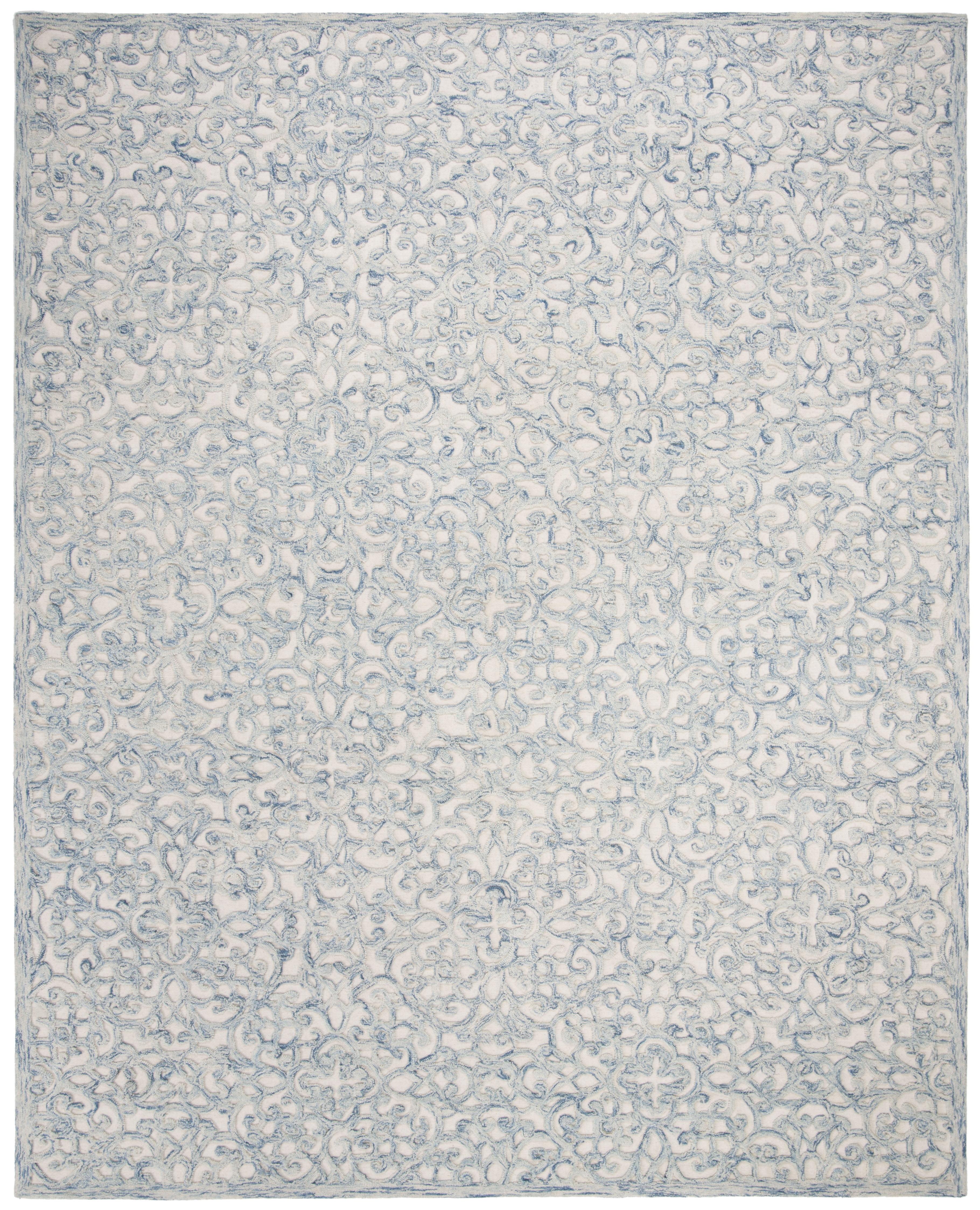 Trace TRC103 Hand Tufted Indoor Area Rug - Blue/Ivory - 10'x14' - Safavieh