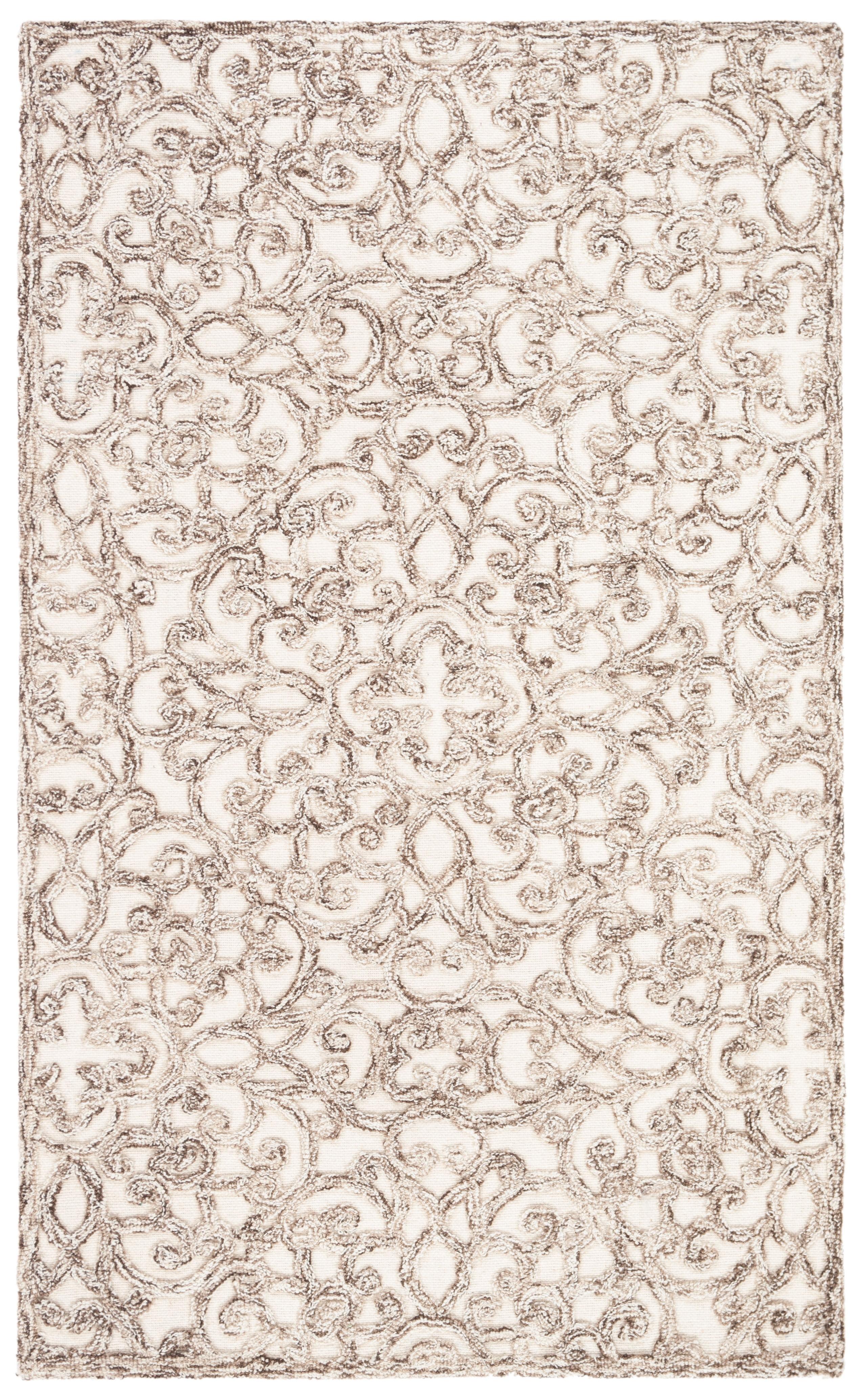 Trace TRC103 Hand Tufted Indoor Accent Rug - Brown/Ivory - 2'x3' - Safavieh
