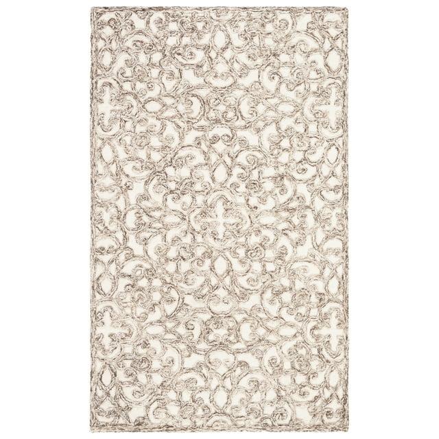 Trace TRC103 Hand Tufted Indoor Accent Rug - Brown/Ivory - 2'x3' - Safavieh
