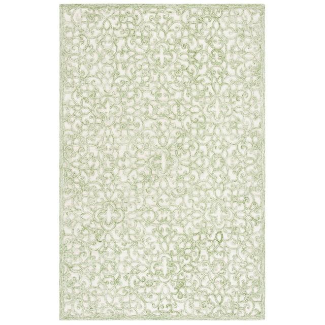 Trace TRC103 Hand Tufted Indoor Accent Rug - Ivory/Green - 3'x5' - Safavieh