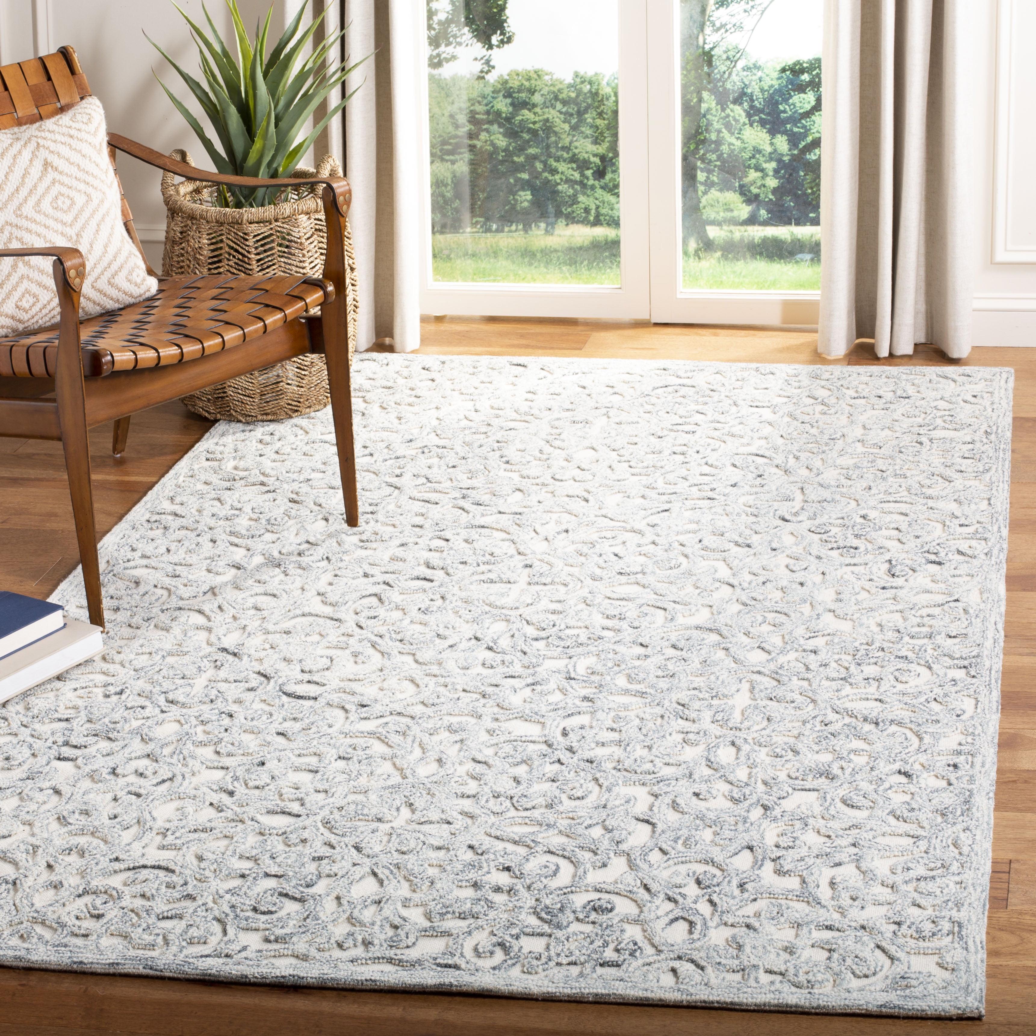 Charcoal & Ivory Hand-Tufted Wool Rug - 5' x 8'