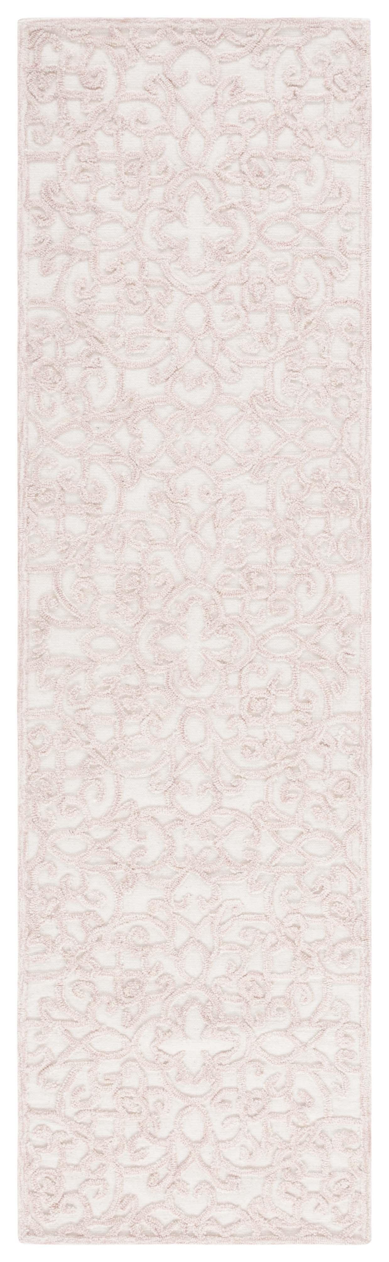 Trace TRC103 Hand Tufted Runner Rug - Ivory/Pink - 2'3"x8' - Safavieh.