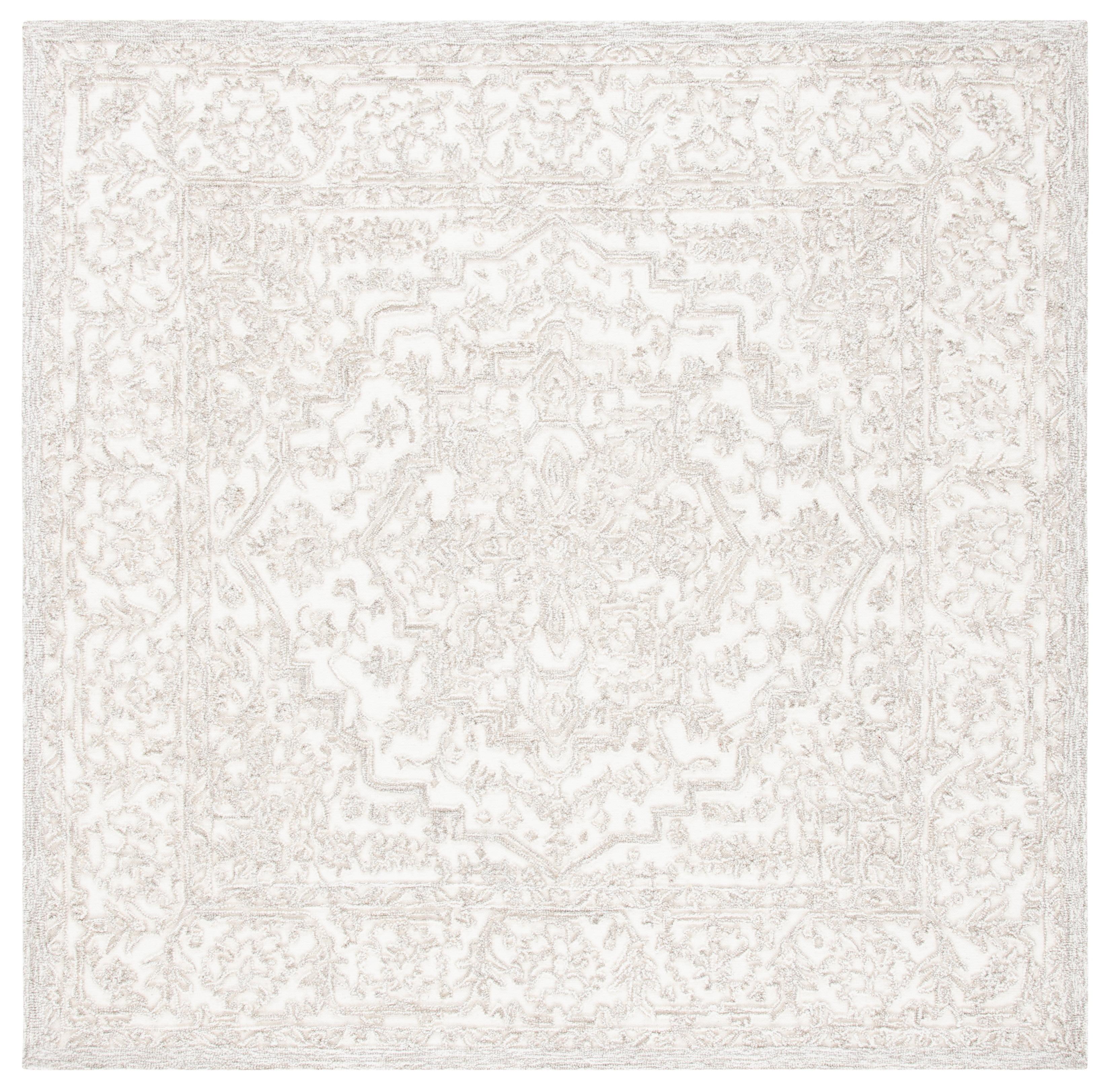 Trace TRC302 Hand Tufted Area Rug - Ivory/Natural - 6'x6' - Safavieh.