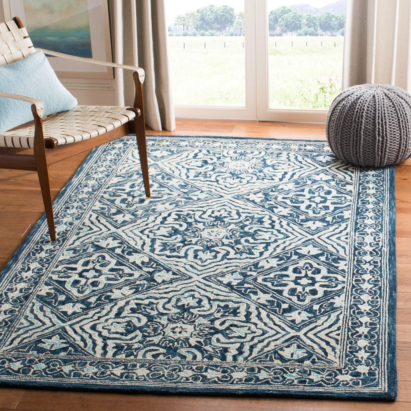 Hand-tufted Elegance Light Blue Wool 6' Square Area Rug