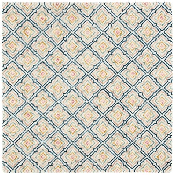 Trace TRC512 Hand Tufted Area Rug - Ivory/Navy - 6'x6' - Safavieh.