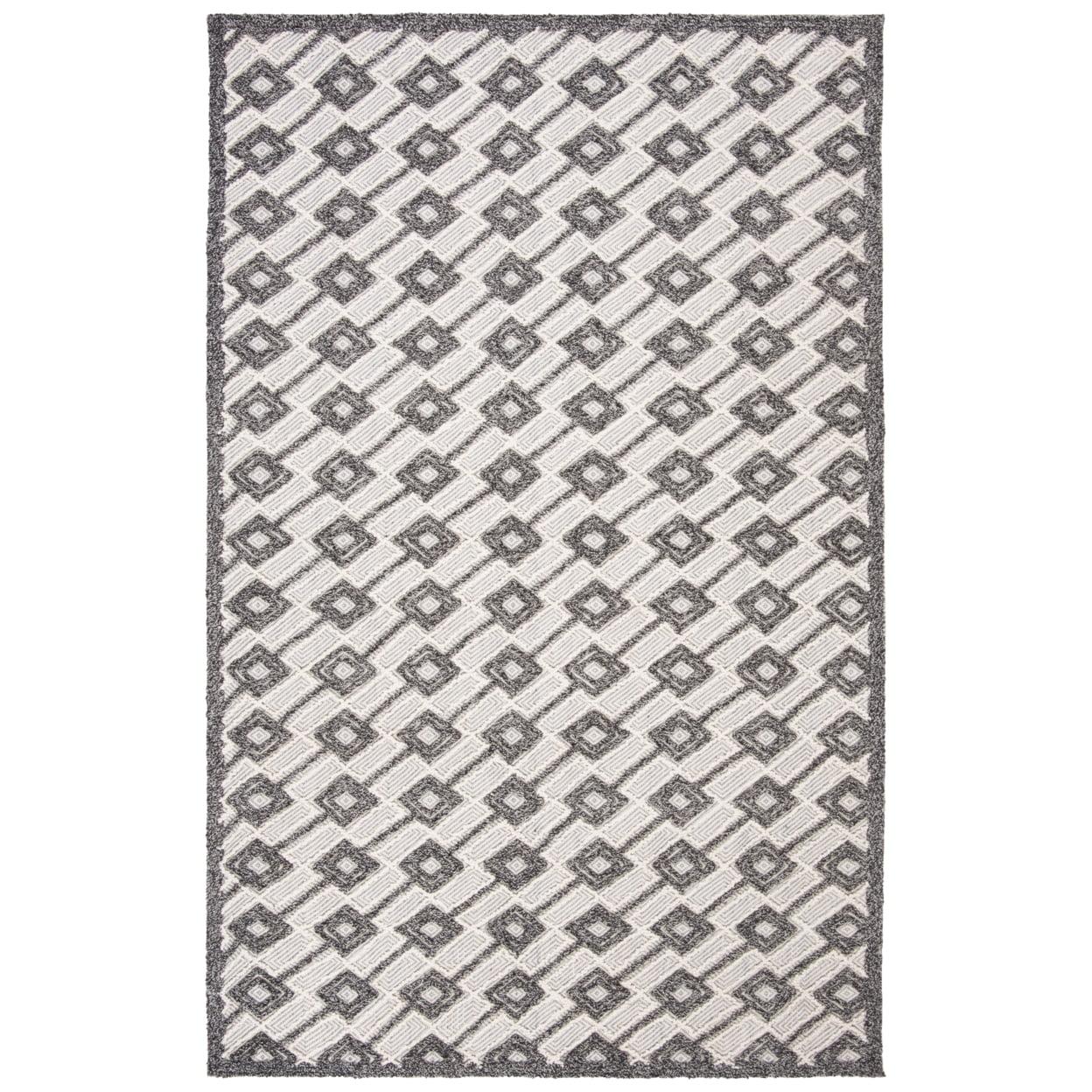 Handmade Gray and Beige Wool-Viscose 4' x 6' Tufted Rug