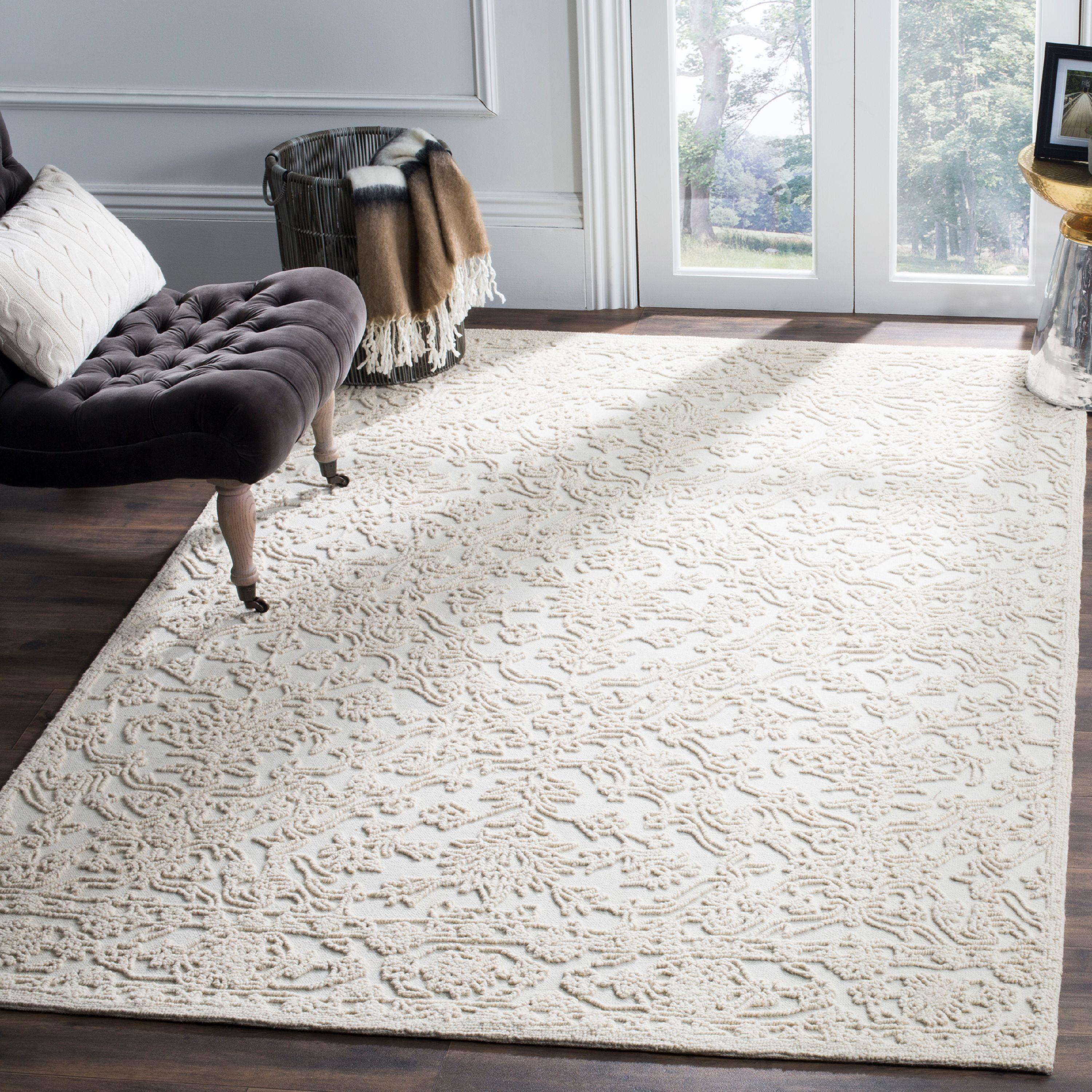 Ivory Hand-Tufted Wool 8' x 10' Area Rug