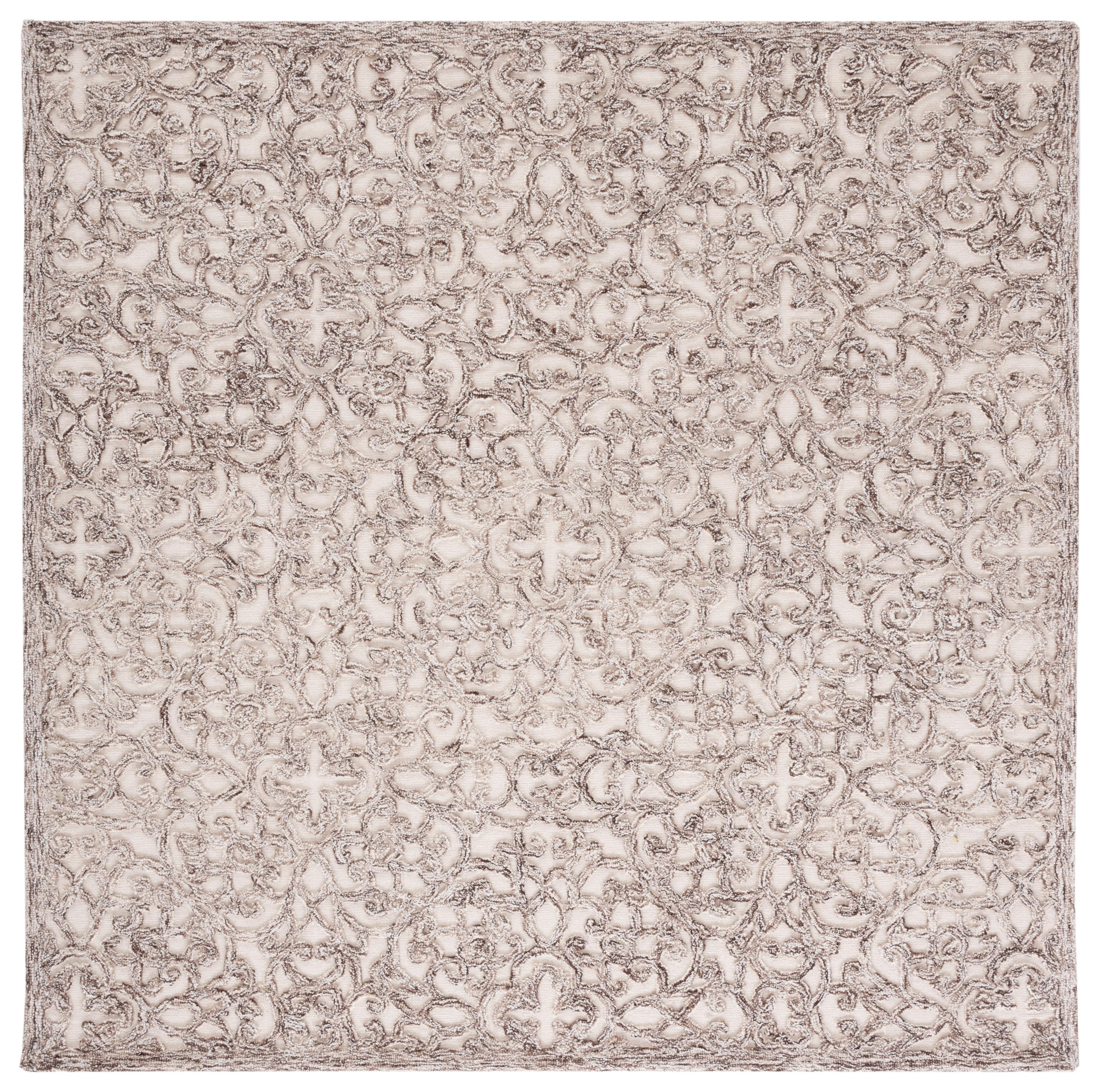 Trace TRC103 Hand Tufted Area Rug - Brown/Ivory - 8'x8' - Safavieh.