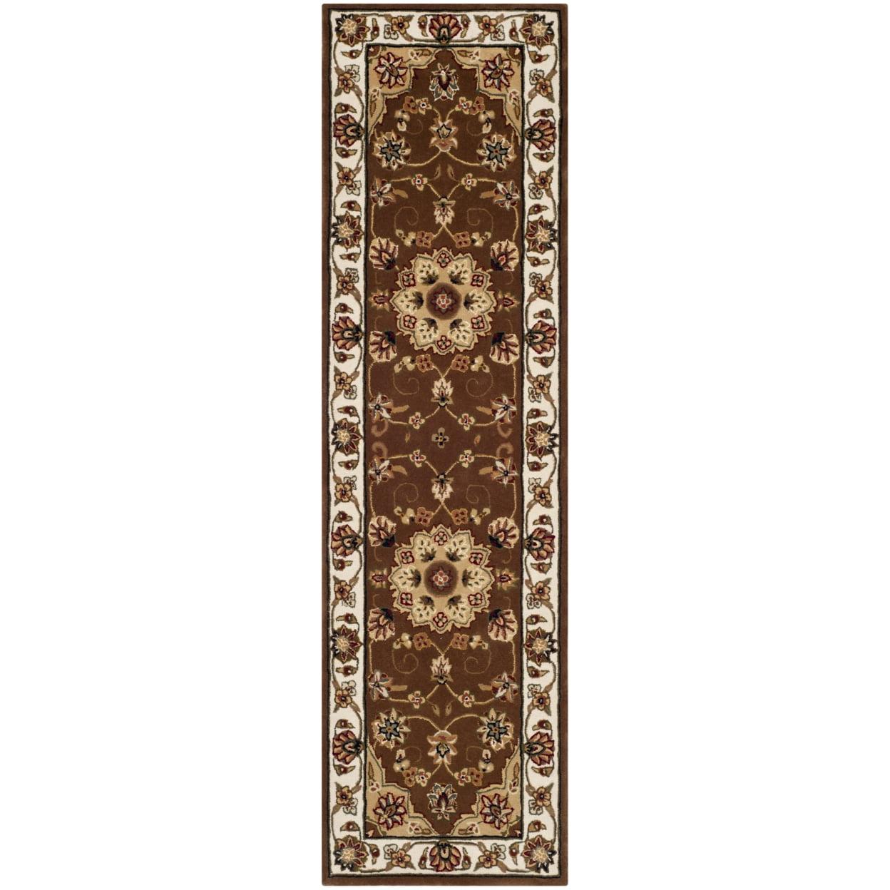 Hand-Tufted Brown Wool Oriental Runner Rug 2'3" x 8'