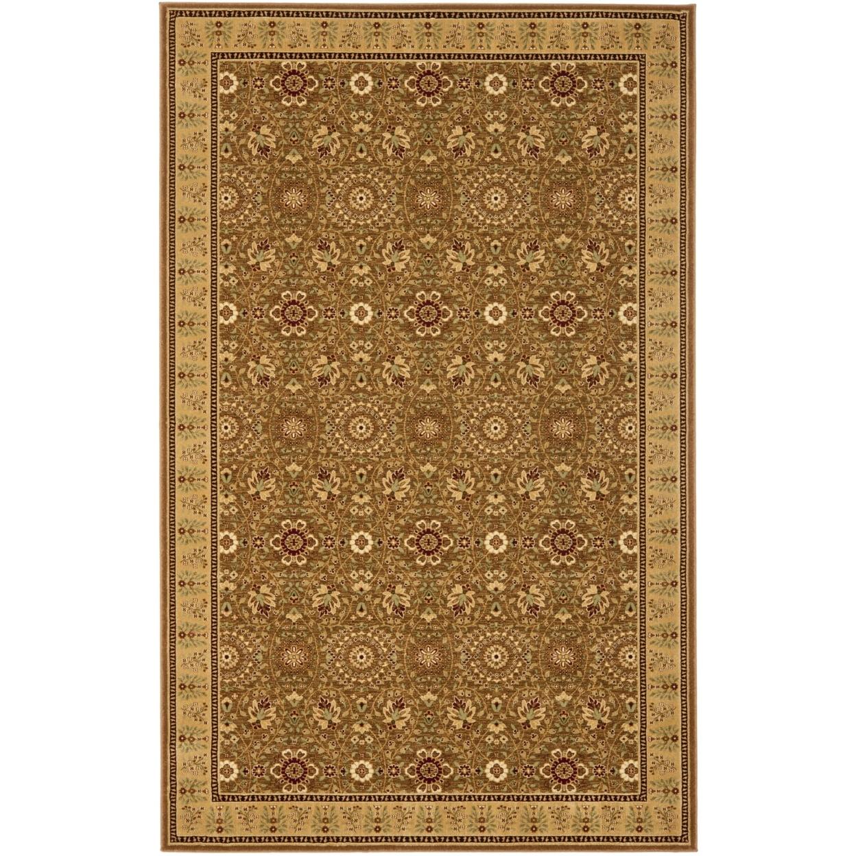 Emmalyn Olive and Caramel Oriental Silk Area Rug