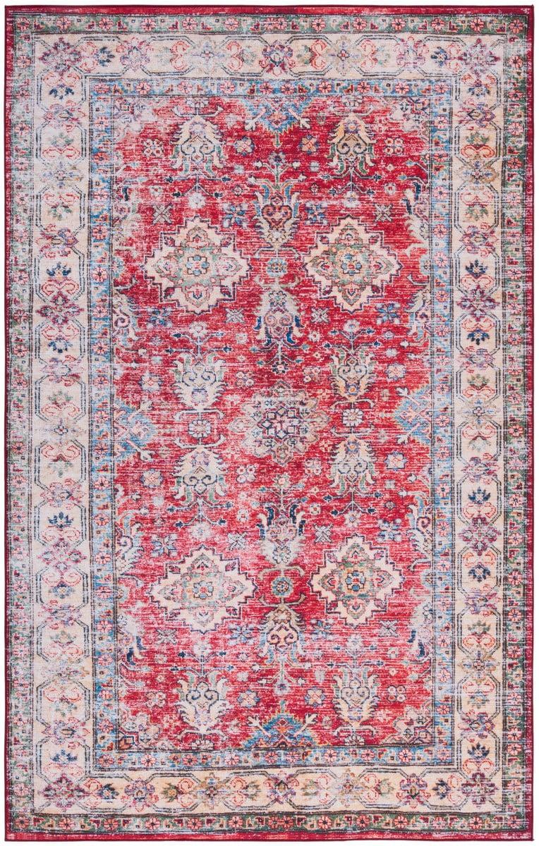 Tucson Vintage Persian TSN196 Power Loomed Machine Washable Skid-Resistant Indoor Area Rug - Rust/Beige - 9'x12' - Safavieh
