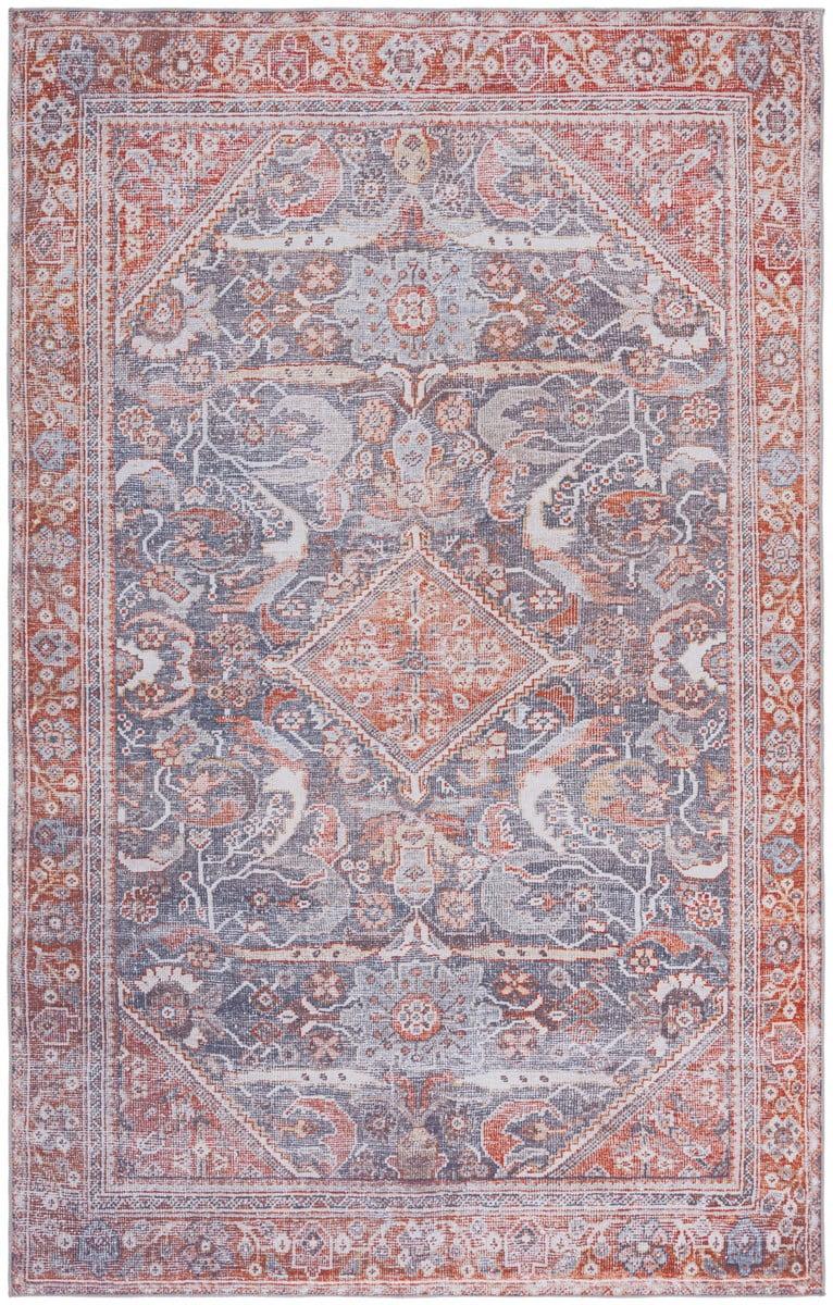 Elegant Gray 4' x 6' Hand-Knotted Synthetic Area Rug