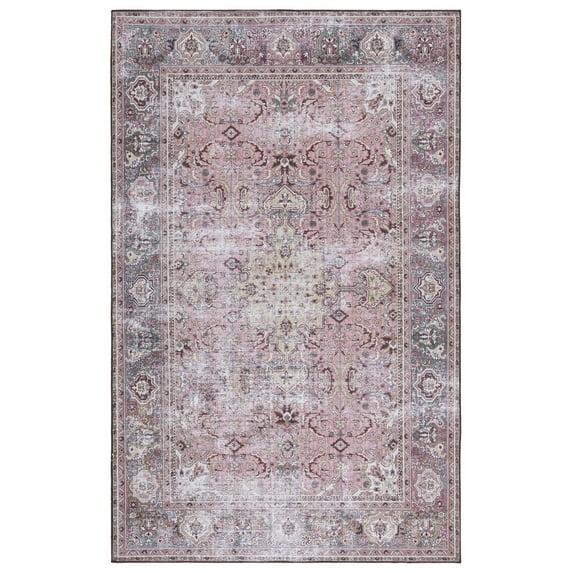 Tucson TSN144 Power Loomed Machine Washable Area Rug - Pink/Beige - 6'x6' - Safavieh.