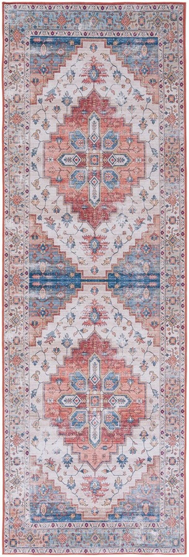 Tucson TSN109 Power Loomed Machine Washable Runner Rug - Beige/Blue - 2'6"x16' - Safavieh.