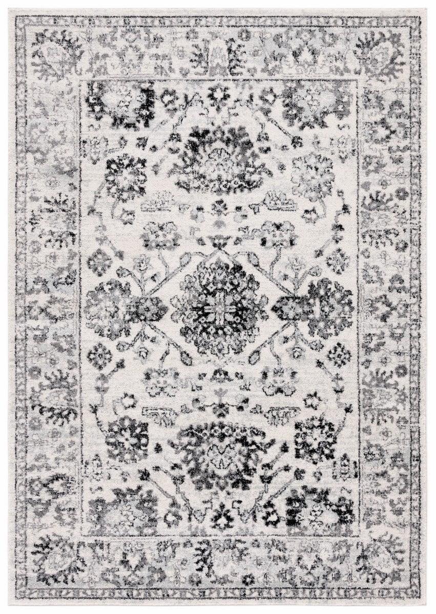 Ivory Elegance 63'' Rectangular Hand-Knotted Area Rug