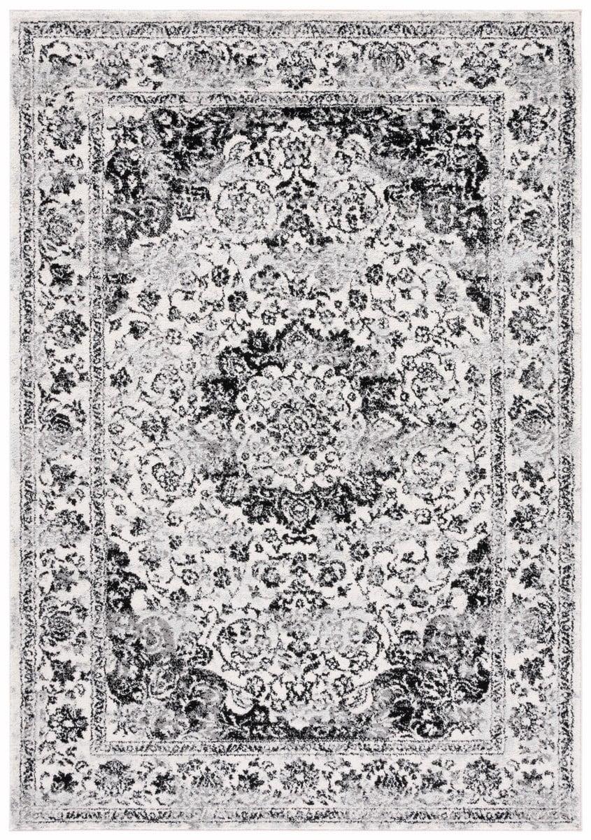 Tulum TUL282 Power Loomed Area Rug - Ivory/Black - 8'x10' - Safavieh.