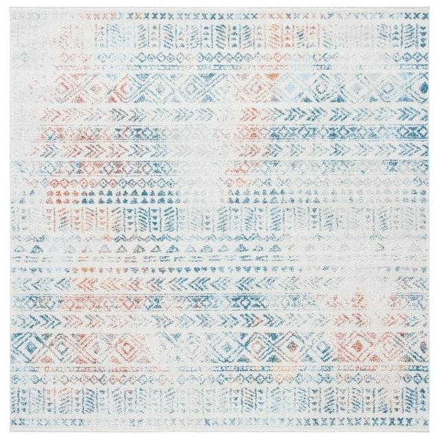 Tulum TUL263 Power Loomed Indoor Area Rug - Ivory/Terracotta - 6'7"x6'7" - Safavieh