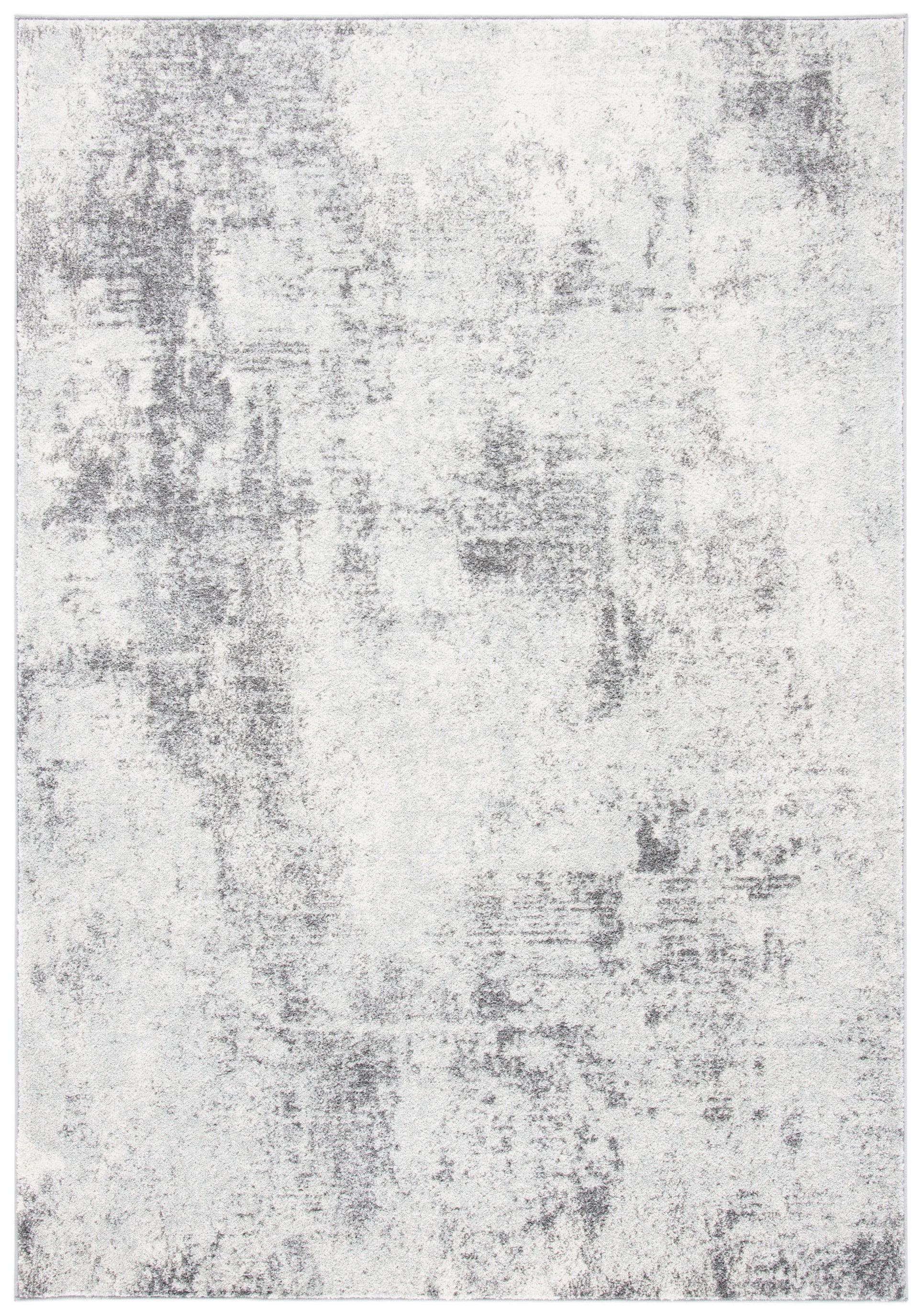 Modern Boho-Chic Reversible Off-White and Grey Area Rug, 54" x 16"